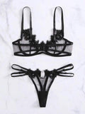 Floral Embroidered Bra and Panty Set Women's Underwear Sexy Lingerie