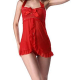 Halter Neck Women's Erotic Lingerie Foreign Trade Mesh Nightdress Transparent Plus Size Low-cut Pajamas Sexy Mesh Nightdress