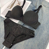 Euro-American Lingerie Set Detachable Straps Underwire Bra Push-Up Side-Support & Sexy Lace underwear set