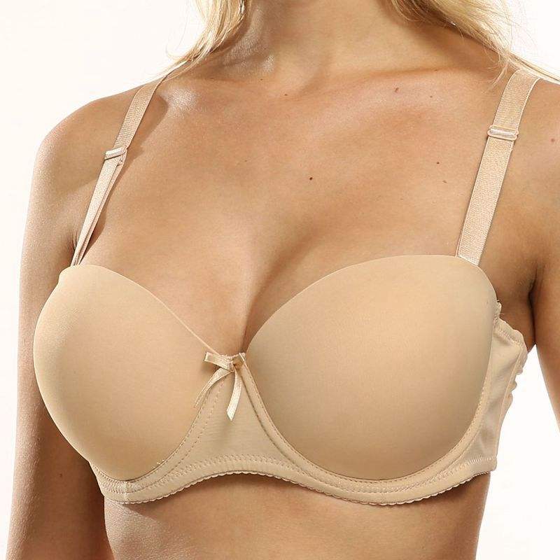 Seamless Backless Strapless Push-up Padded Bra Halter Collar for Wedding Parties and Half Cup Coverage