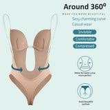 Sexy Tight Deep V Backless Women Jumpsuit Tummy Control Invisible Strap Bra Shapewear
