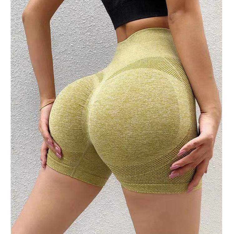 Sexy Women's High-Waisted Hip Lifting Seamless Fitness Shorts and Yoga Panties