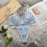 Push-up Bra Set with Underwire Low-waist Adjustable Underwear Women's Sexy Lingerie