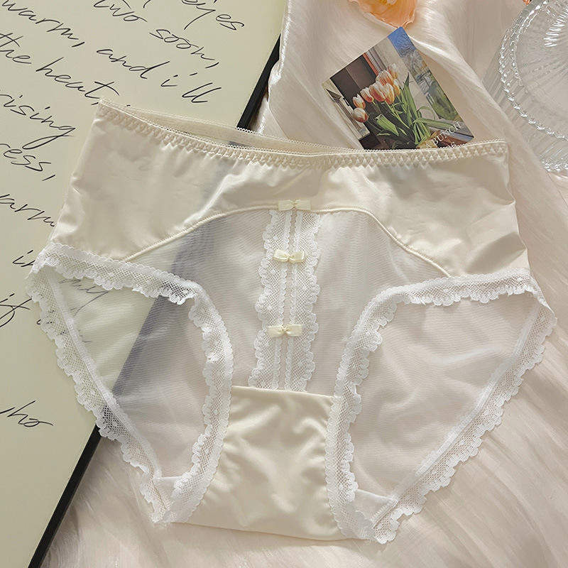 Breathable Crotch Chinese-style Girly Lace Dreamy Ethereal Mid-rise Underwear Hip-hugging Thong