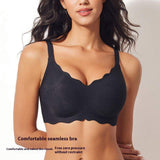 Cross-Border Solid Jelly Glue Steel Ring Small Gather-Up Women's Plus Size Seamless Push-Up Bra