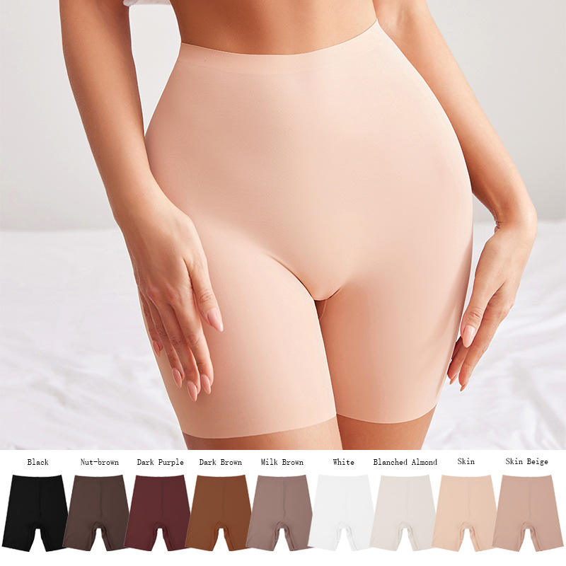 Plus Size High Waist Women's Bottoming Underwear One-piece Anti-glare Women's Pure Cotton Crotch Slim-fit Safety Underwear