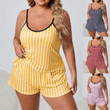 Summer Camisole Shorts Plus Size Women's Pajamas Homewear Set European and American Style