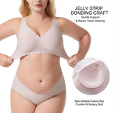 Wave Steel Ring and Gathered Design to Prevent Sagging Women's Seamless Jelly Large Size Bra