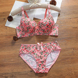New Euro-American Lingerie Set Plus Size Underwire Bra and Panty Fashionable Lightweight bra set
