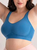 Hotselling Ladies' Without Steel Rings Breathable Comfortable Body- Shaping Large Size Shiny Silk Vest Bra