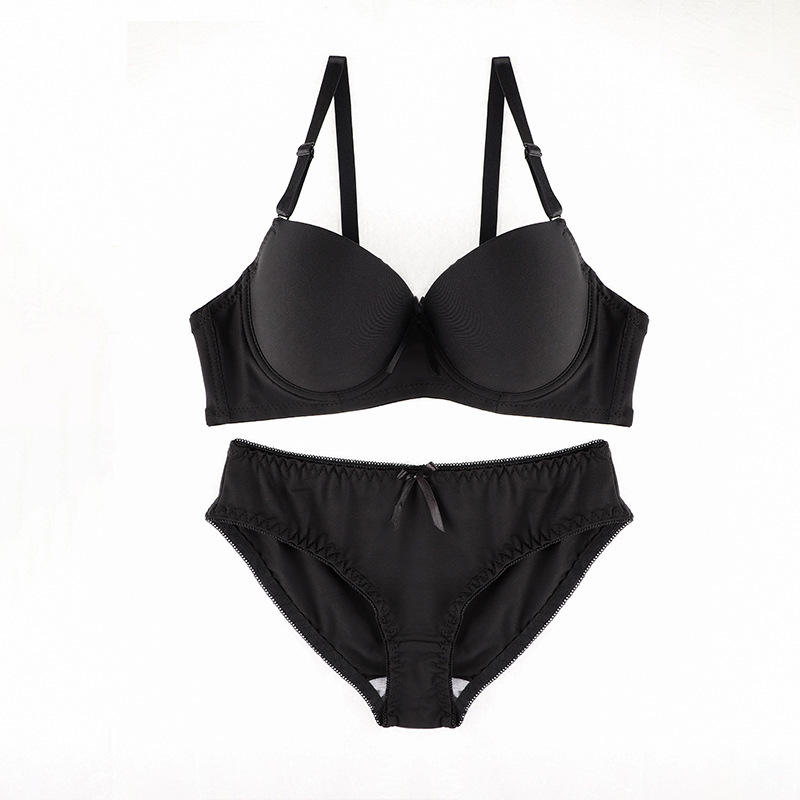 Sexy Xxxx Xxx Solid Padded Gather Women's Panties and Sexy Bra Women's Underwear