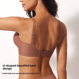 Wireless Solid-Color Deep V Plus-Size Women's Jelly Seamless Bra