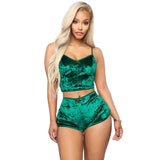 Lingerie Babydoll Thong Women Lingerie Sleepwear Velvet Lace Vest Shorts 2 Pcs Set Sexy Lingerie Vendor
