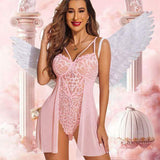 Sexy Eco-Friendly Breathable Sheer Cutout Chiffon Medium Control One-Piece Cami for Women