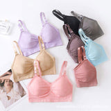 Women's Padded Sport Nursing Bra Adjustable Straps Front Opening Upgraded Underwear Push-Up Breastfeeding Bra