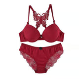 Hot Selling Women Back Front Closure Sujetadores Underwire Gathered Bra and Penty Sets