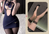 Seductive and Sexy Flight Attendant Hip-hugging Dress Uniform, Pure Desire Without Restraint, Ascetic and Alluring Sex Suit