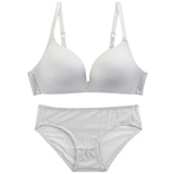 Lady's Comfortable Lightweight Lace Bra Bikini Panties Sexy Seamless Daily Wear Feather Upgraded Everyday Gathered Underwear