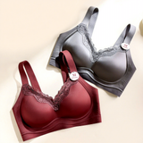 Sexy Thin Lace Bra Fixed 3/4 Cup Glossy Finish for Women 3D Jelly Soft Support Seamless Shaping Side Breast Gathering Four Hook