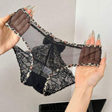 Sexy Floral Jacquard Solid Women's Panties Lace Breathable Pure Desire Design Panties