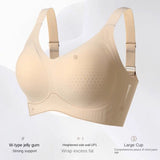 Customized Logo Wireless Jelly Gel Bra for Women Seamless Comfortable Support Silicon Bra Button Decoration Push-Up Bra