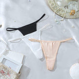 Soft Solid Thong Non-marking Comfortable High Elasticity Low Waisted Ladies Panties Thongs and G String