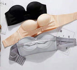 Seamless Off-shoulder Adjustable Push up Bra Strapless Bra for Women