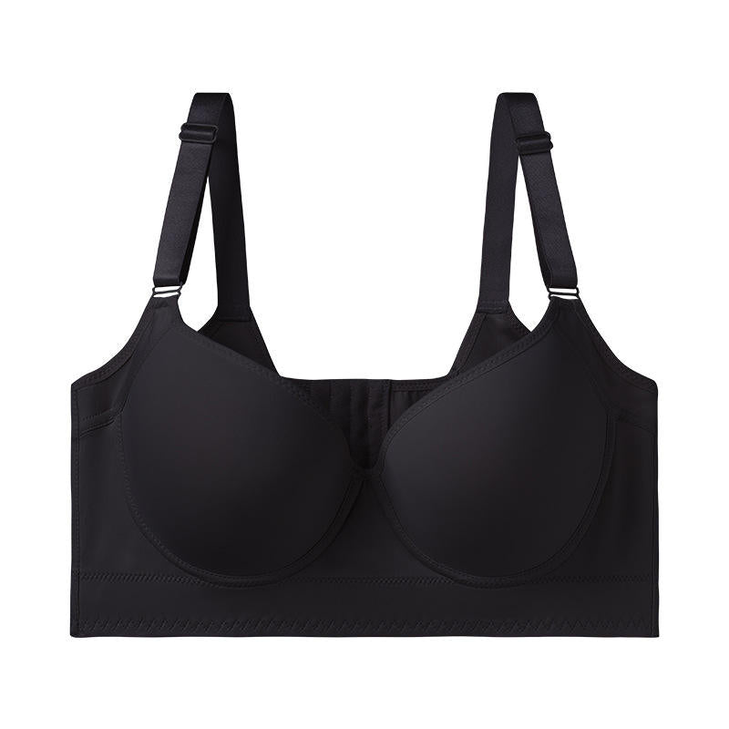 Plus Size Smooth Surface Non-marking Underwear Women's Eight-breasted Adjustable Bra Full Back Coverage Push up Bra