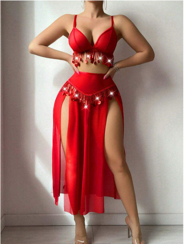 Sexy Underwear Exotic Belly Dance Accessories Tassel Game Clothing Fun Suit