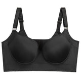 Women's Solid Color Seamless Push up Bra Adjustable Comfortable Bra Deep v Sexy Plus Size Bra