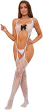 Women's 3-Piece Sexy Lace Lingerie Set Includes Garter Belt Stockings and Panty One Size Spandex/Nylon
