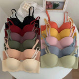 Women's Breathable Small Chest No Steel Ring Bra Seamless Push-up Underwear