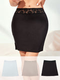 Hot Sale Long Skirt Slight Split Skirt Plus Size S-XXXXL Women's Lace A-line Petticoat Half Slip Underskirt