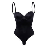 Sexy Deep V Backless Invisible Bra Jumpsuit Plus Size Tummy Control Women Shapewear