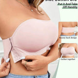 New Summer Plus Size Strapless Side Buckle Tube Top Solid Gathering Bra Breathable Seamless Comfortable Bra