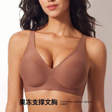 Seamless Adhesive Deep V Bra for Plus Size Women Non-Rim Comfortable Big Chest Support