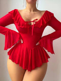 Sexy Off-shoulder Short-sleeve Flare Sleeve Pure Desire Style Polyester Chiffon Breathable & Eco-Friendly