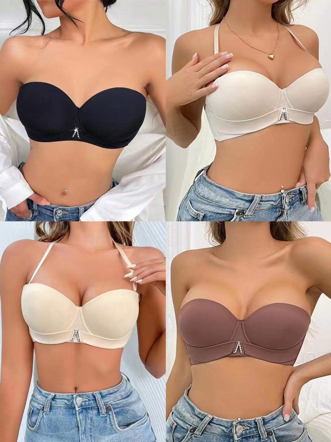 New Arrival Women's Elegant Solid Color Strapless Push up Invisible Bra