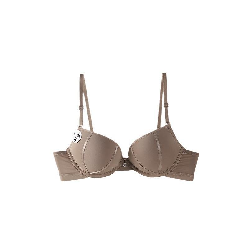 Small Chest Gathered Upper Support Breathable Skin-friendly Women's Underwear All-match Steel Ring Accessory Breast Bra