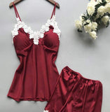 Removable Pad Sexy Ladies Underwear Home Pajamas Two-piece Set