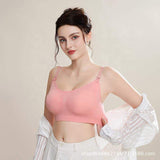 Women's Padded Sport Nursing Bra Adjustable Straps Front Opening Upgraded Underwear Push-Up Breastfeeding Bra