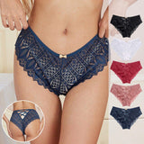 Mesh See-Through Sexy Panties Mid-Rise Lace Cross Strap Panties for Women Women's Sexy Underwear
