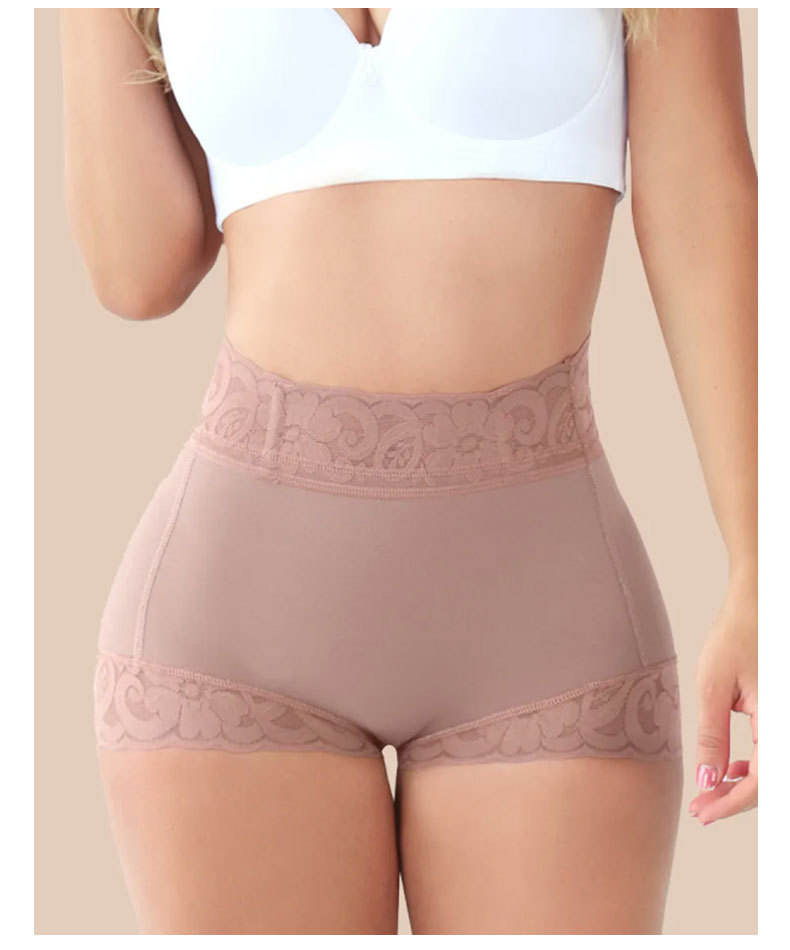 Womens High Elastic Butt Lifting Lace Decoration Invisible Slimming Control Panties Tummy Control Panties Boyshort Underwear