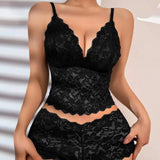 European American Sexy Lace Trim Women's Underwear French Style Wireless Push-Up Firm Breathable Vest Bra