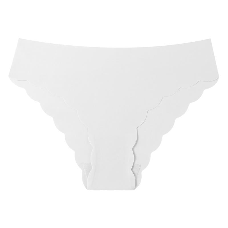 Plus Size Panties Ice Silk Invisible Women's Seamless Wave Edge Low-Rise Anti-Bacterial Pure Desire