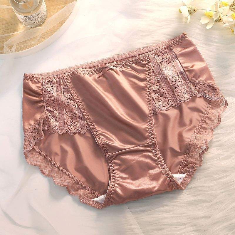 End Traceless Underwear Women's High Quality Lace Sexy Seamless Breathable Ice Silk Thin Mid-High Waist Briefs