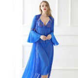 Long Sleeve Robe and Dress Pajamas Set Homewear Women's Sleepwear