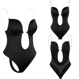 Sexy Tight Deep V Backless Women Jumpsuit Tummy Control Invisible Strap Bra Shapewear
