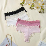 Multi Women Panties Colors Mid Waist Transparent Bikini Solid Nylon Knitted Lace Thong Breathable Adults