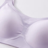 Women's Plus Size Seamless Jelly Gum Bra Cross-Border Foreign Trade Push-Up Effect Thin Wide Shoulder Strap No Steel Ring Large